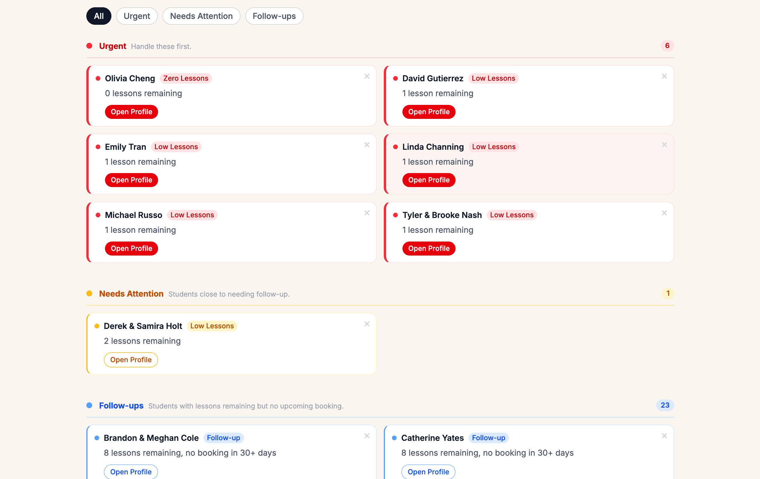 Ballroom Booking reporting and follow-up.
